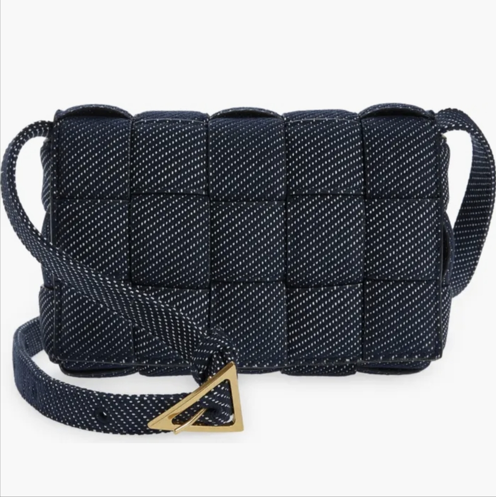 Cassette Intrecciato Denim Crossbody Bag